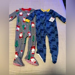 Two Toddler Boy Onesies 🎄 Christmas and 🦕 Dinosaurs